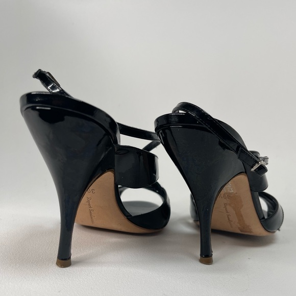 Rupert Sanderson Peep Toe High Heel Black Sandal - Picture 10 of 13